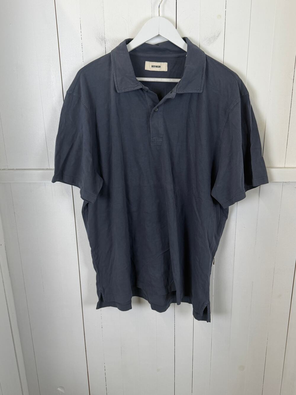BUCK MASON Blue Cotton Polo Shirt Men's 2XL New Without Tags